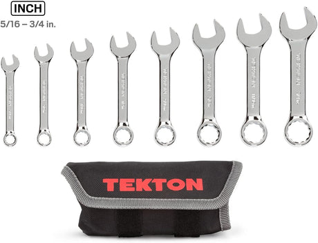 Tekton 8-Piece Stubby Combination Wrench Set (5/16-3/4 in.)