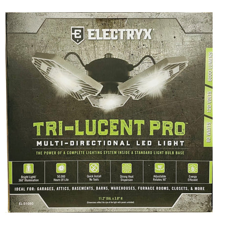 Electryx 8000 Lumen Tri-Lucent Pro Multi-Directional LED Light