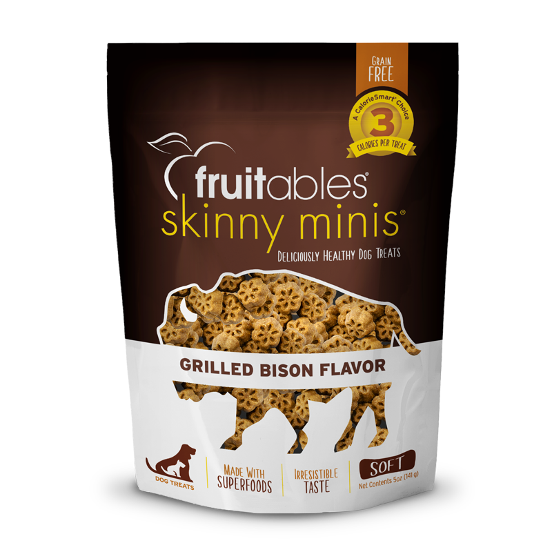 Fruitables Skinny Minis Dog Treats - Grilled Bison - 5oz Grilled Bison