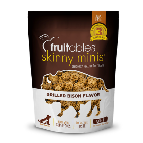 Fruitables Skinny Minis Dog Treats - Grilled Bison - 5oz Grilled Bison