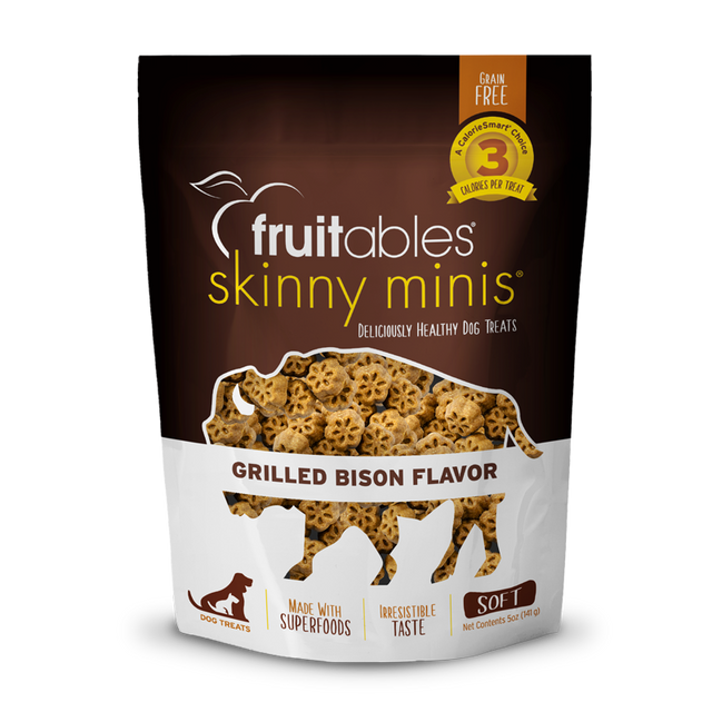 Fruitables Skinny Minis Dog Treats - Grilled Bison - 5oz Grilled Bison