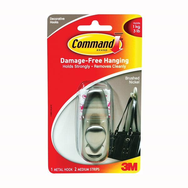 Command Decorative Hook Brushnickel