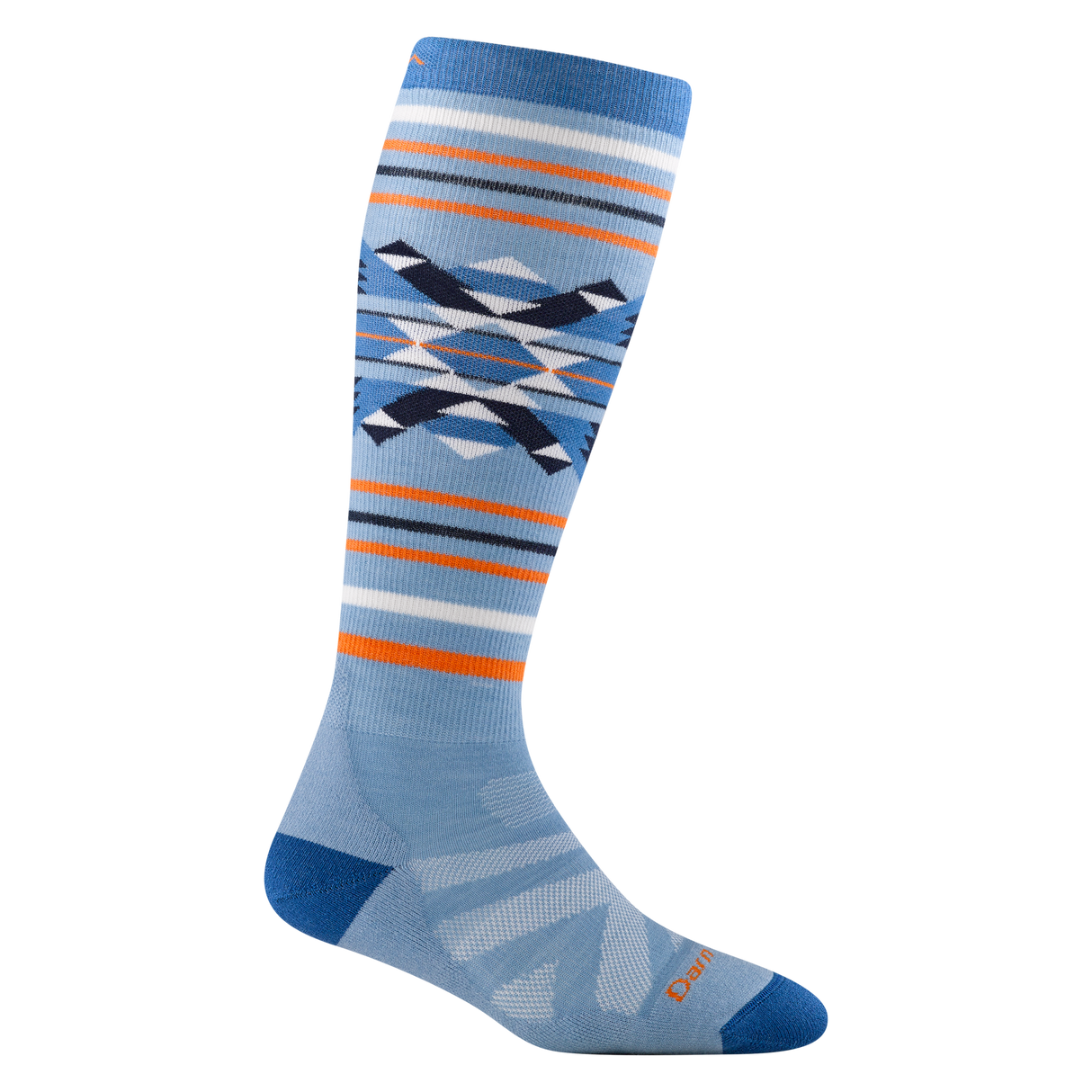 Darn Tough Women's Snowscape Over-the-Calf Lightweight with Cushion Ski & Snowboard Sock - Bluebird Bluebird