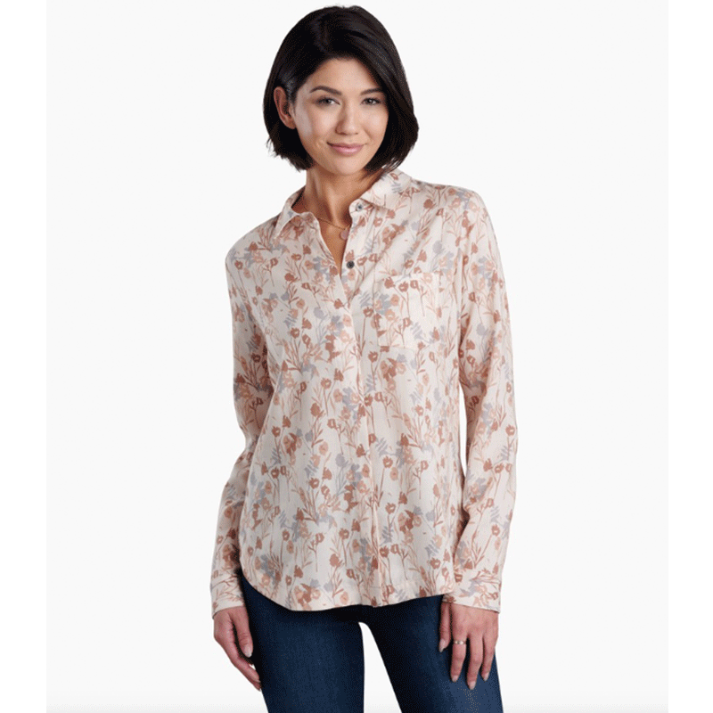 Kuhl Clothing Women's Hadley Long Sleeve Sandstone Print