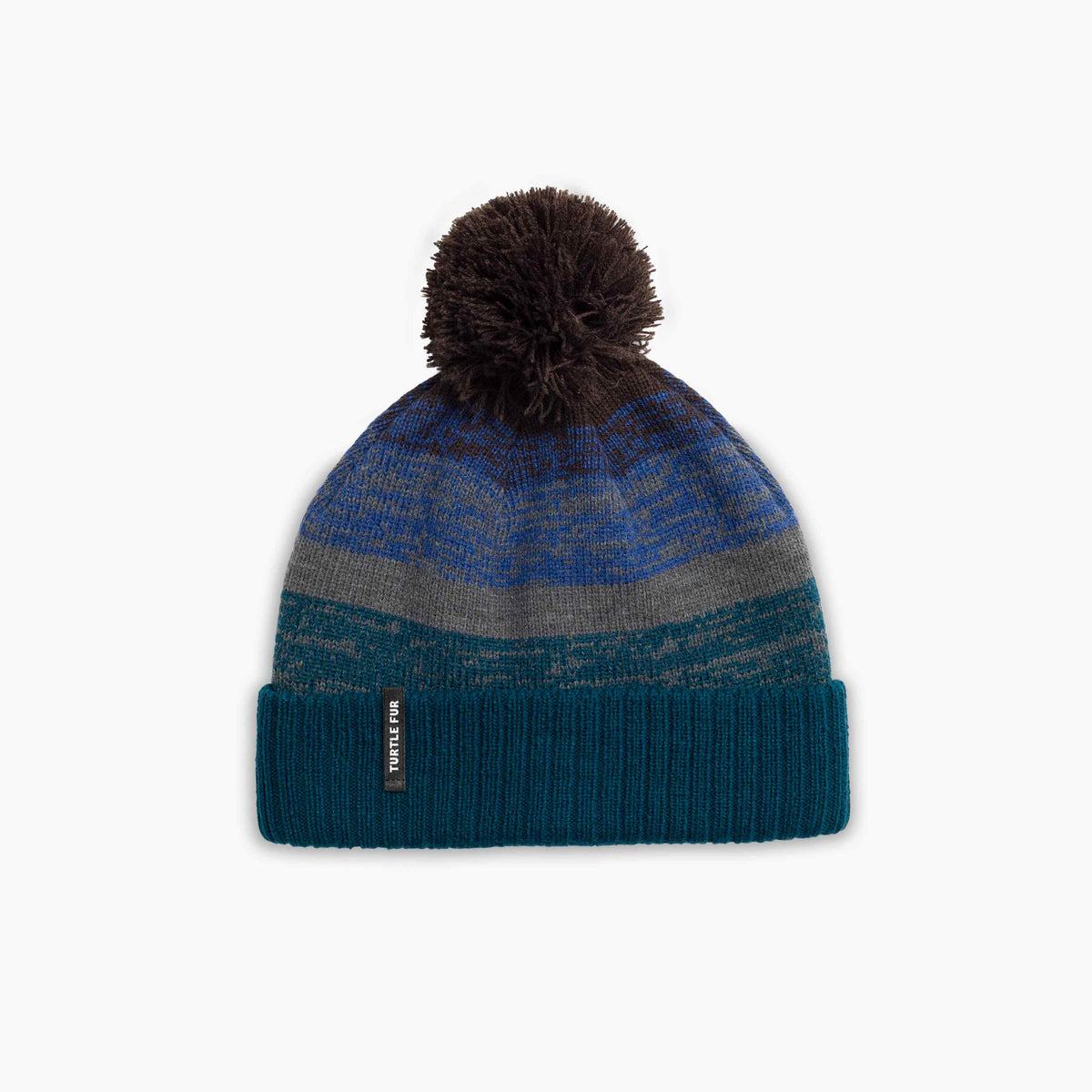 Turtle Fur Fade Pom Beanie - Dark Teal Dark Teal