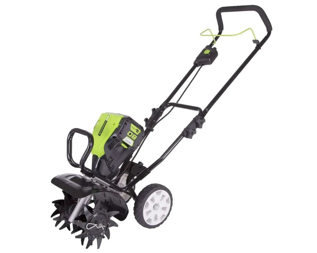 Greenworks 80V 10-inch Cordless Battery Cultivator / Tiller with Battery and Charger