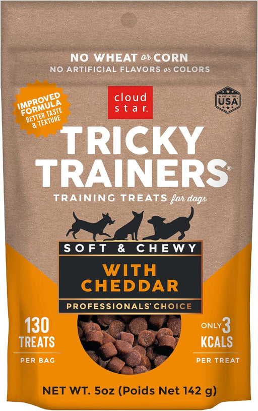 Cloudstar Tricky Trainers Soft & Chewy Dog Treats with Cheddar - 5oz & 14oz / Cheddar
