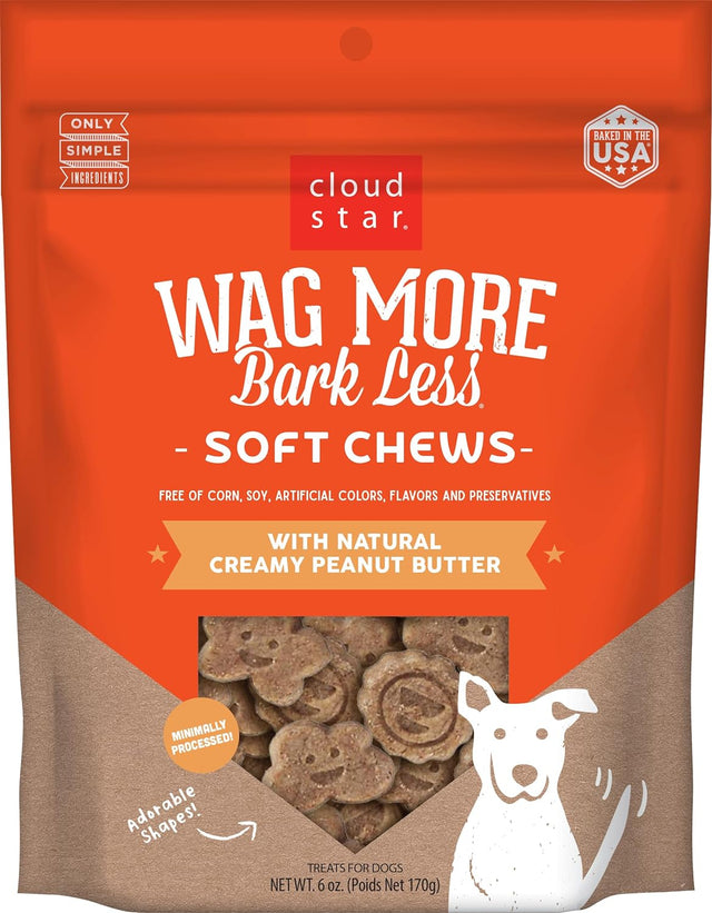 Cloudstar Wag More Bark Less Grain Free Soft & Chewy Peanut Butter Dog Treats - 20oz / Peanut Butter