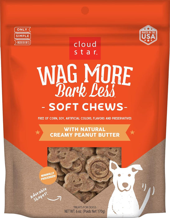 Cloudstar Wag More Bark Less Soft & Chewy Creamy Peanut Butter Dog Treats - 6oz / Peanut Butter