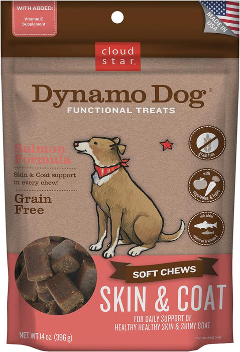 Cloudstar Dynamo Dog Functional Soft Chews Dog Treats (Salmon) - 5oz & 14oz / Salmon
