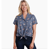 Kuhl Clothing Women's Elsie Short Sleeve Twilight Leaves