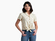 Kuhl Clothing Women's Elsie Short Sleeve Ivory Tracks