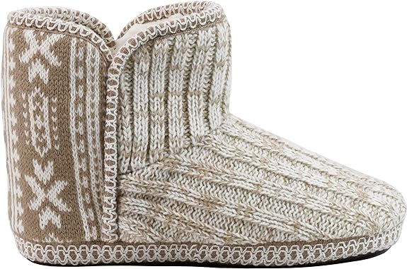 Muk Luks Women's Leigh Bootie Slipper Tan