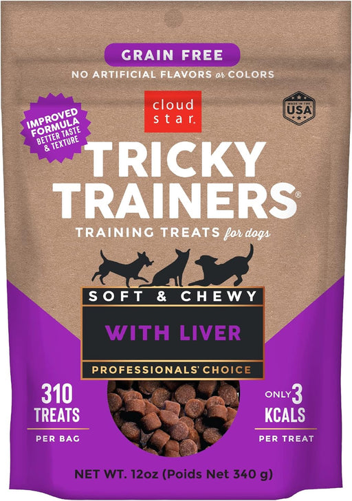 Cloudstar Tricky Trainers Grain Free Soft & Chewy Dog Treats with Liver - 12oz / Pork Liver