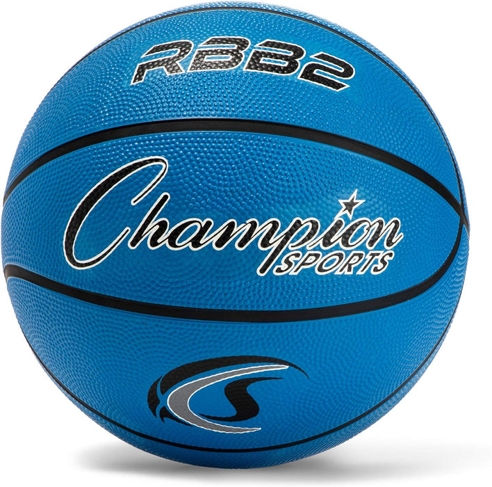 CHAMPION SPORTS Junior Size 5 Rubber Basketball, Blue Blue