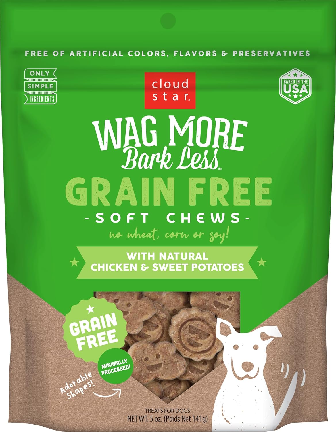 Cloudstar Wag More Bark Less Soft & Chewy Chicken & Sweet Potatoes Dog Treats - 5oz / Chicken & Sweet Potatoes