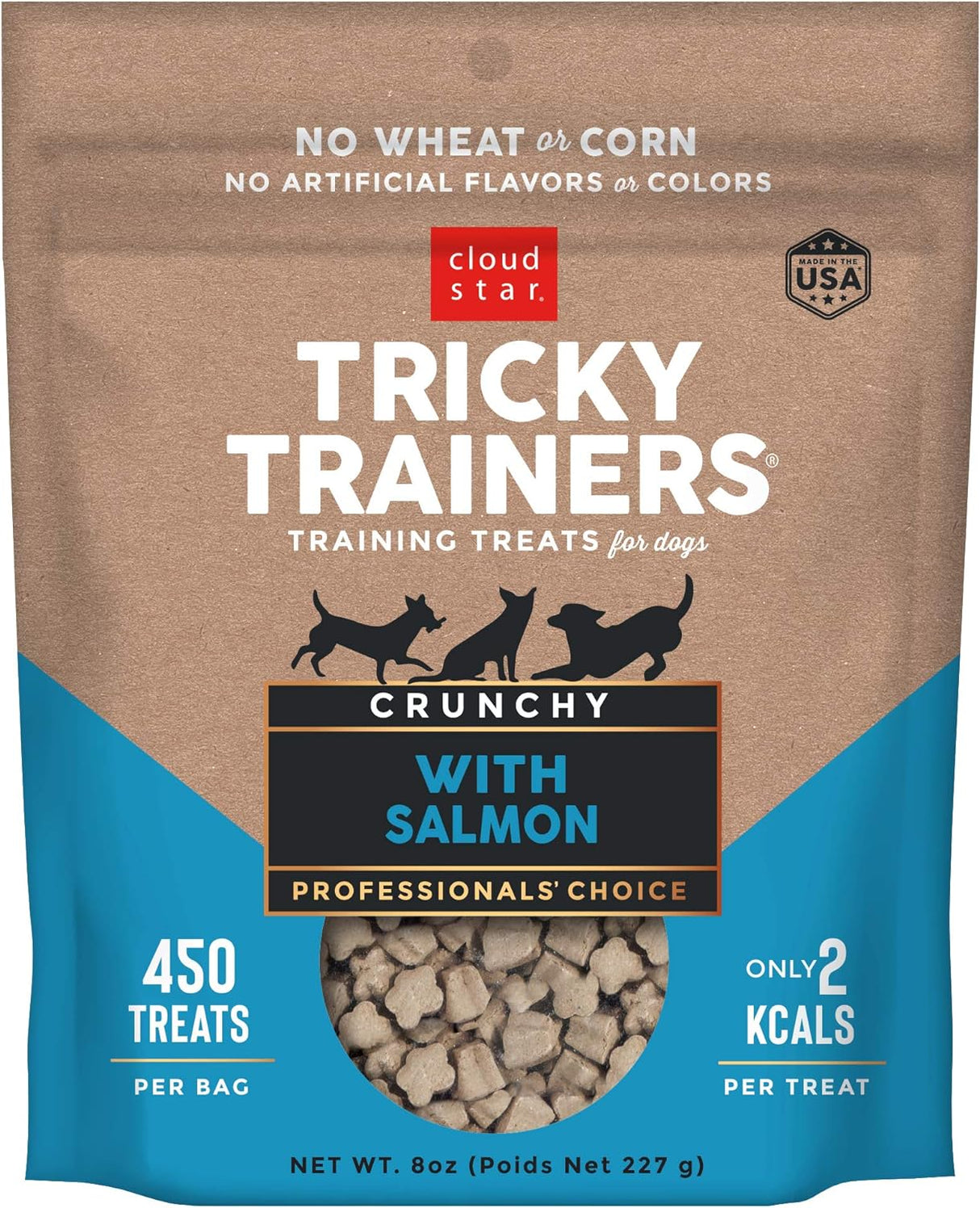 Cloudstar Tricky Trainers Crunchy Dog Treats with Salmon - 8oz / Salmon