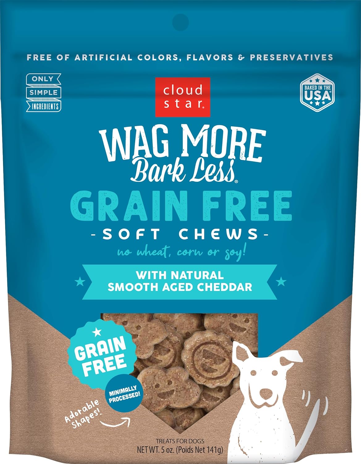 Cloudstar Wag More Bark Less Soft & Chewy Smooth Aged Cheddar Dog Treats - 5oz / Smooth Aged Cheddar