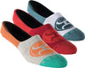 Hooey Athletic No Show Socks - 3 Pack Orange Red Teal