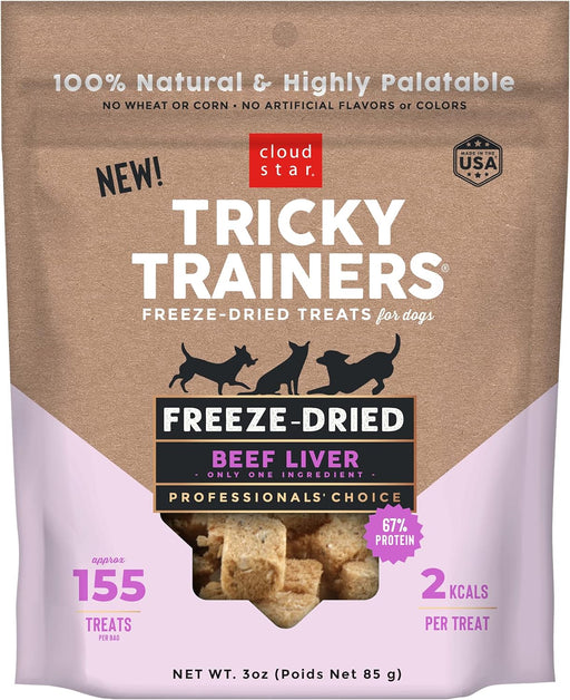 Cloudstar Tricky Trainers Freeze-Dried Dog Treats with Beef Liver - 3oz & 6oz / Beef Liver