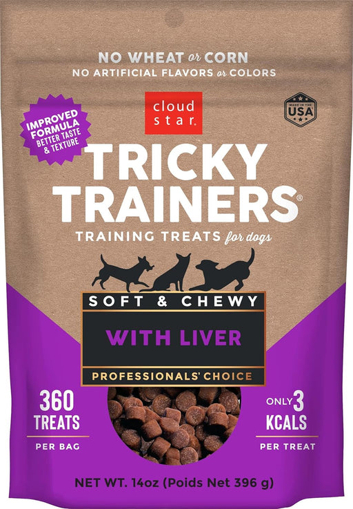 Cloudstar Tricky Trainers Soft & Chewy Dog Treats with Liver - 5oz & 14oz / Pork Liver