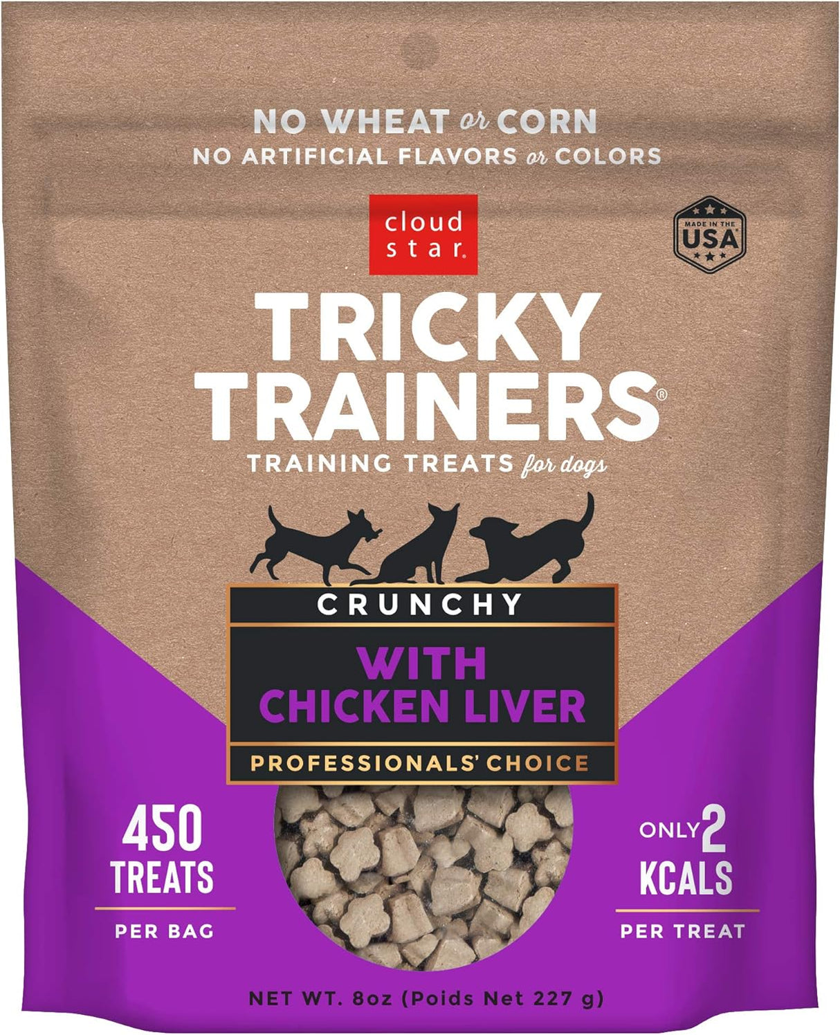 Cloudstar Tricky Trainers Crunchy Dog Treats with Chicken Liver - 8oz / Chicken Liver