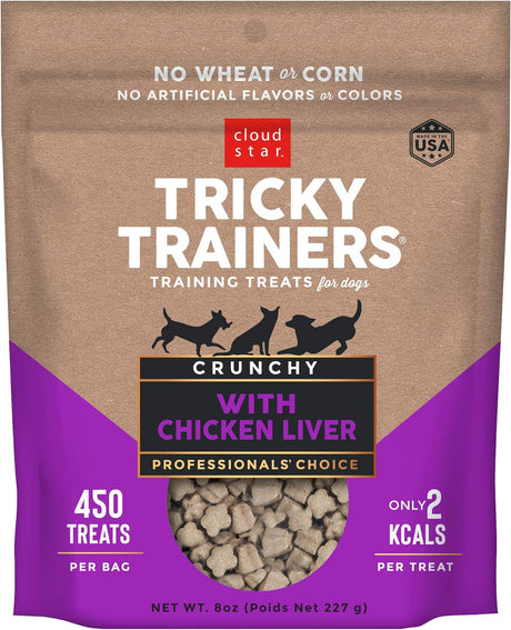 Cloudstar Tricky Trainers Crunchy Dog Treats with Chicken Liver - 8oz / Chicken Liver