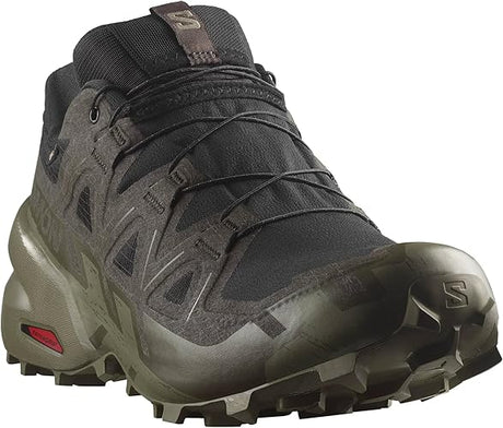 Salomon Men's Speedcross 6 GTX Shoe - Black/Peat/Deep Lichen Green Black/Peat/Deep Lichen Green