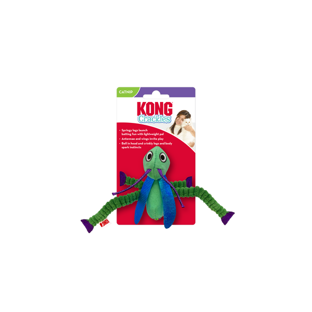 Kong Crackles Grasshopper Cat Toy Green