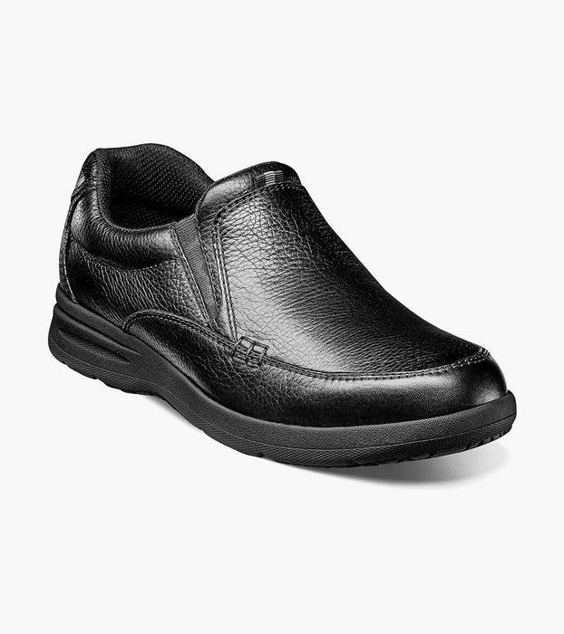 Nunn Bush Cam Moc Toe Slip On Black Tumbled / M (D- Medium)