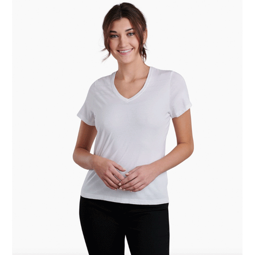Kuhl Clothing Women's Arabella V-Neck Short Sleeve White