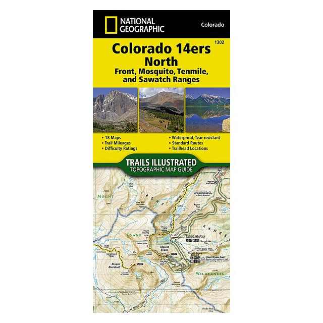 National Geographic Maps Colorado 14ers North Topographic Map Guide