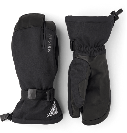 Hestra Gloves Powder Gauntlet 3-finger Glove Black