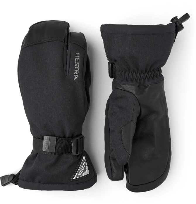 Hestra Gloves Powder Gauntlet 3-finger Glove Black