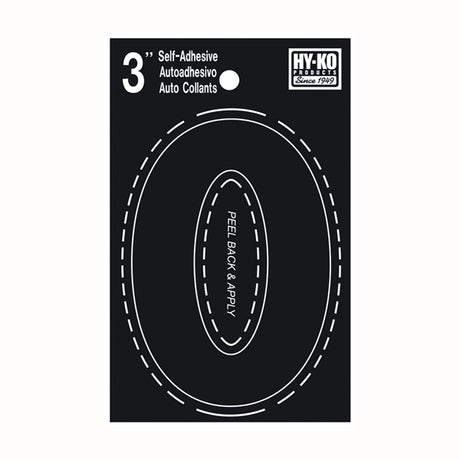 Hy-Ko Die-Cut Number Black /  / 0