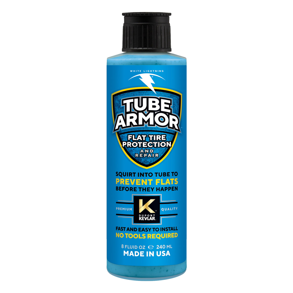 White Lightening Tube Armor Tube Sealant W`kevlar, 8oz Blue