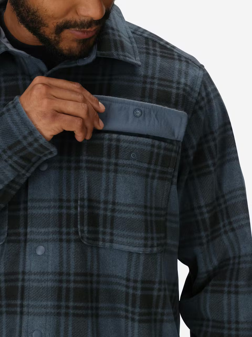 Marmot Mens Felton Fleeve Long Sleeve Thunderhead plaid