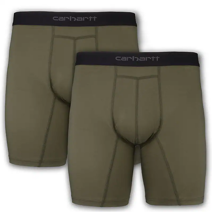 Carhartt 8-inch Basic Boxer Brief (2 Pack) Burnt Olive