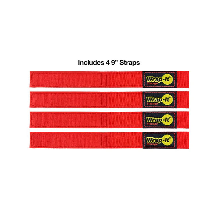 Wrap It 9-inch Quick-Straps 4 Pack - Red