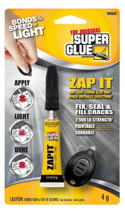 Super Glue Zap It Light Cure Glue - 4g Light Green