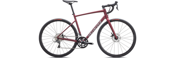 SPECIALIZED Allez E5 Disc Bike, 56cm Satin Maroon/Silver Dust/Flo