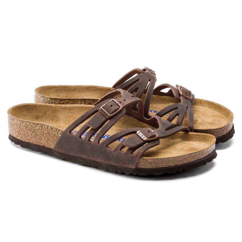 Birkenstock Women's Granada Soft Footbed Oiled Leather Sandal Habana oiled