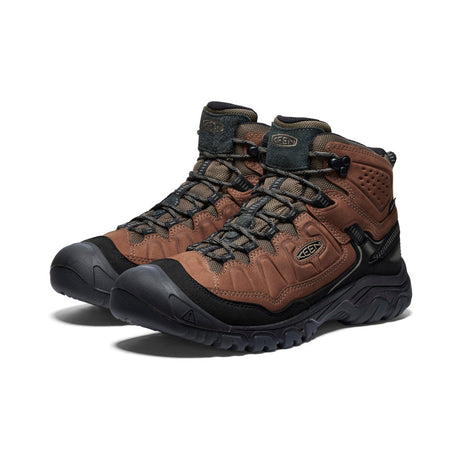 Keen Men's Targhee IV Waterproof Hiking Boot - Bison/Black Bison/Golden Yellow