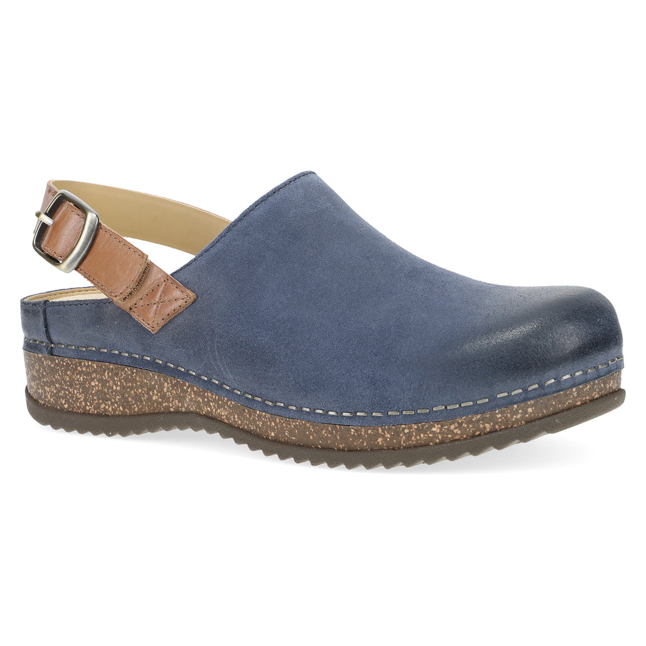 Dansko Women's Merrin Burnished Suede Shoe - Blue Blue