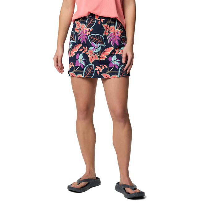 Columbia Womens Chill River Printed Skort - Hot Coral Pasteled Hot Coral Pasteled