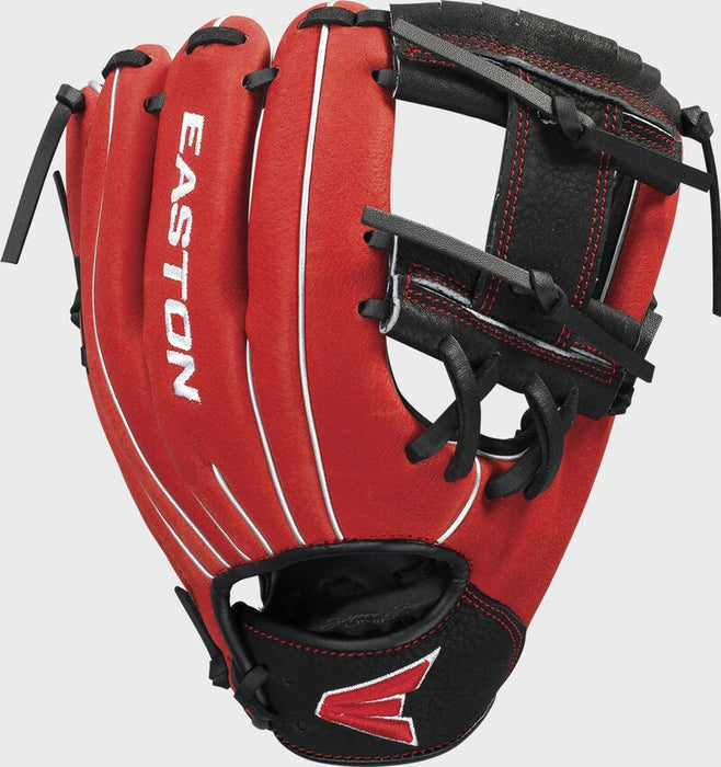EASTON Professional Youth Series 10in Youth Baseball Glove RH Red/Black Bkrd