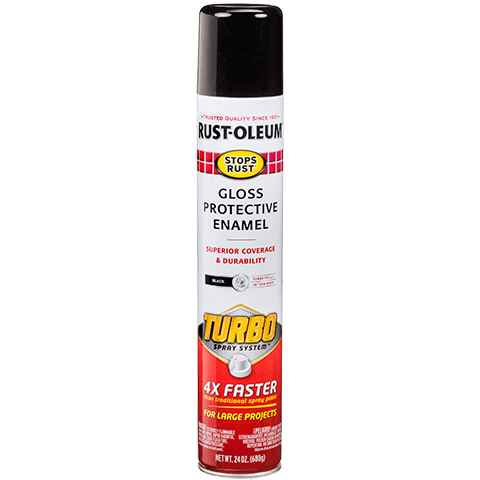 Rustoleum Stops Rust Gloss Protective Enamel with Turbo Spray System - Black Black / Gloss