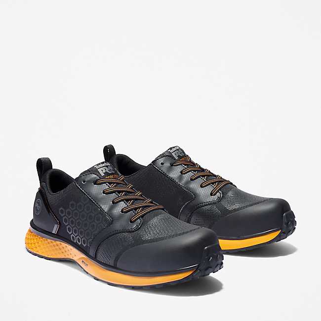 Timberland Pro Men's Reaxion Composite Toe Work Sneaker Black/Orange