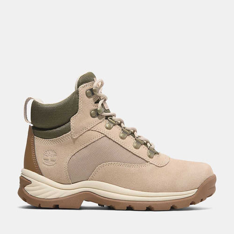 Timberland Women's White Ledge Mid Lace-Up Waterproof Hiking Boot - Light Beige Suede Light Beige Suede