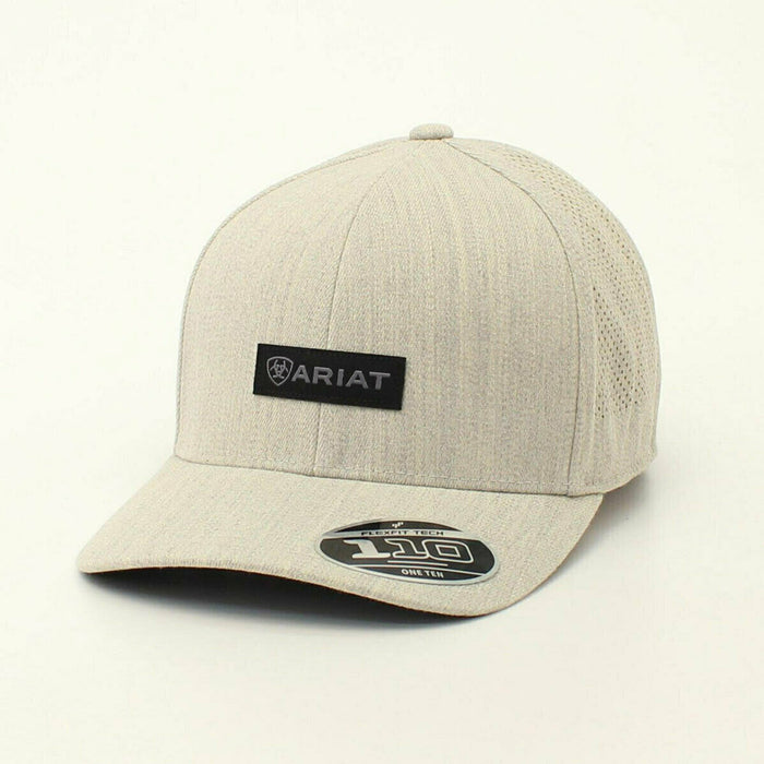 Ariat Mens FlexFit Logo Patch Mesh Snapback Cap - Light Grey Light Grey